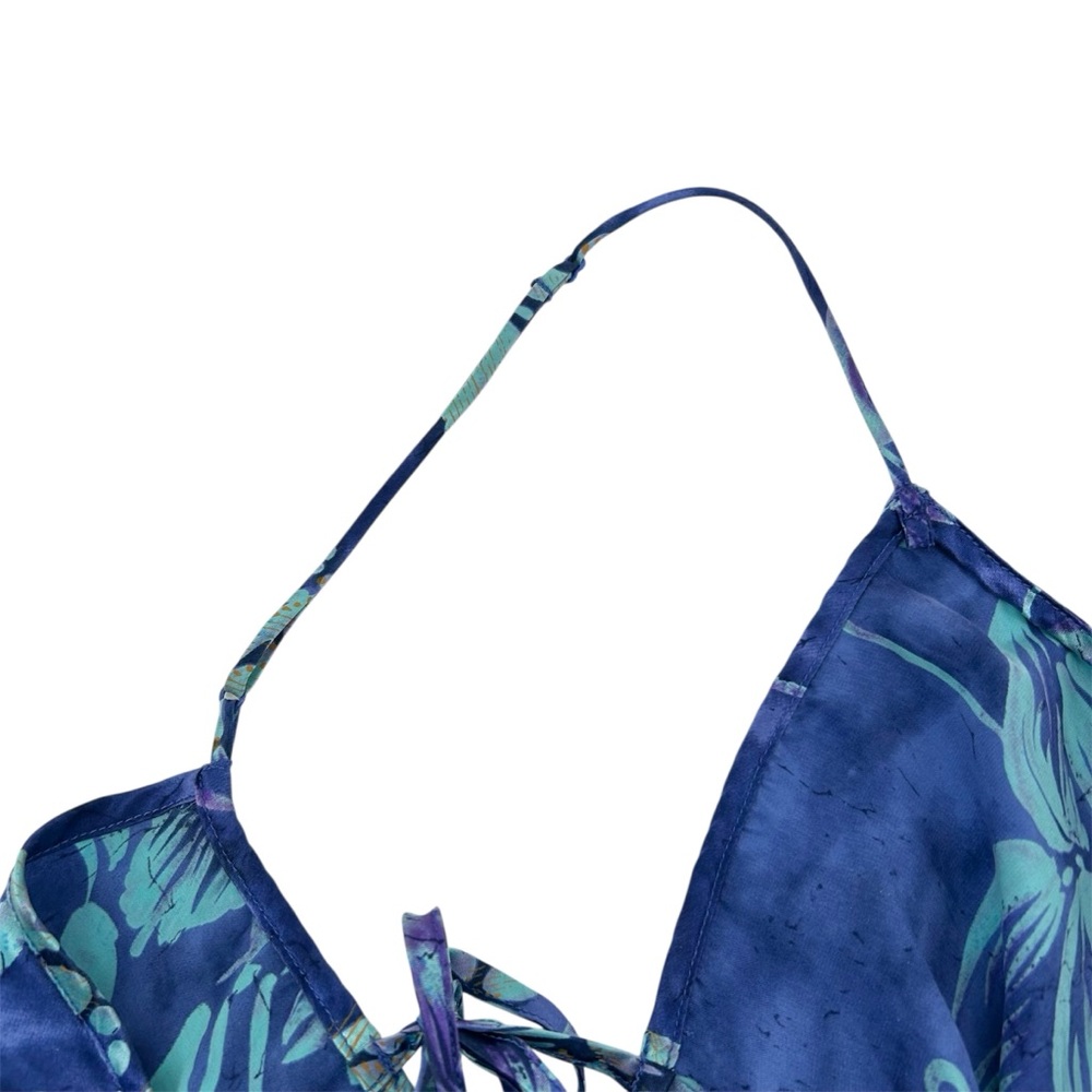 Victoria’s Secret Vtg Y2K 100% Silk Floral Print Peekaboo Side Tie Nightie Dress - Picture 11 of 12